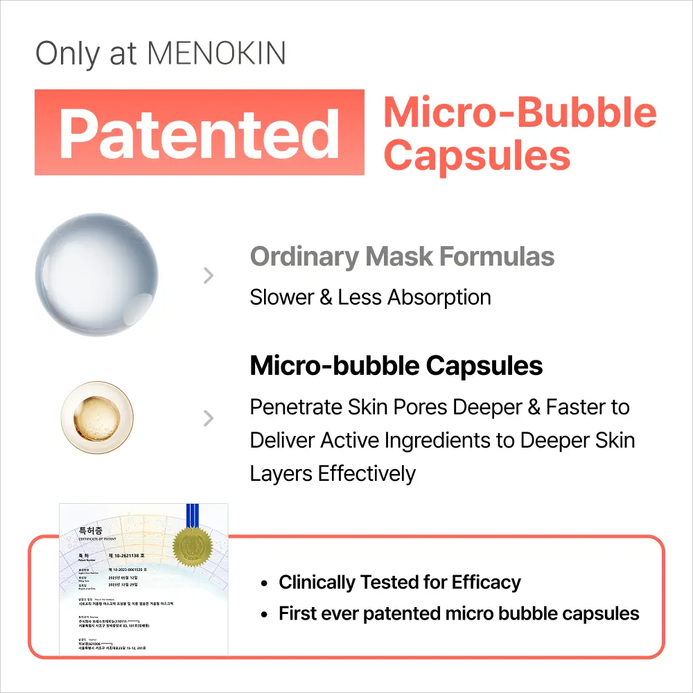 MENOKIN Korean Face Mask 3sets [30 seconds Quick Bubble Mask] (Collagen, Brightening, Repair), Hydration improvement, Radiance-boosting, Easy-to Use, Glass Skin, 3.21 fl.oz